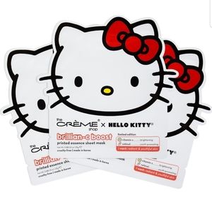Crème Shop x Hello Kitty Brillian-C Boost Printed Essence Sheet Mask 3 pack new
